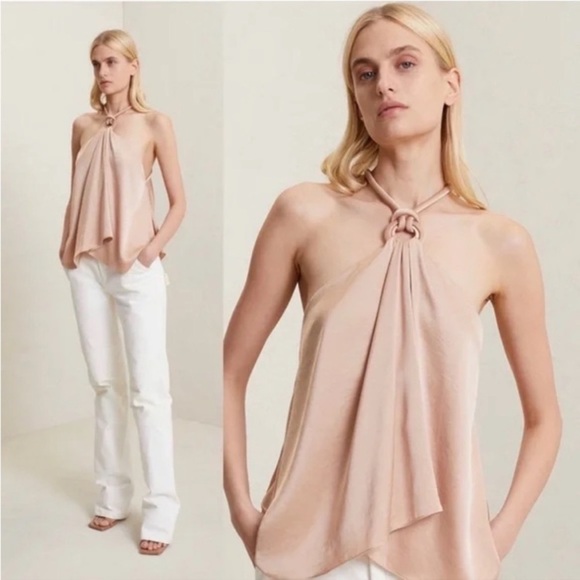 A.L.C. Calypso Halter Tank In Bella Elegant Cream Blush Cami Halter Top NWOT - Picture 3 of 12